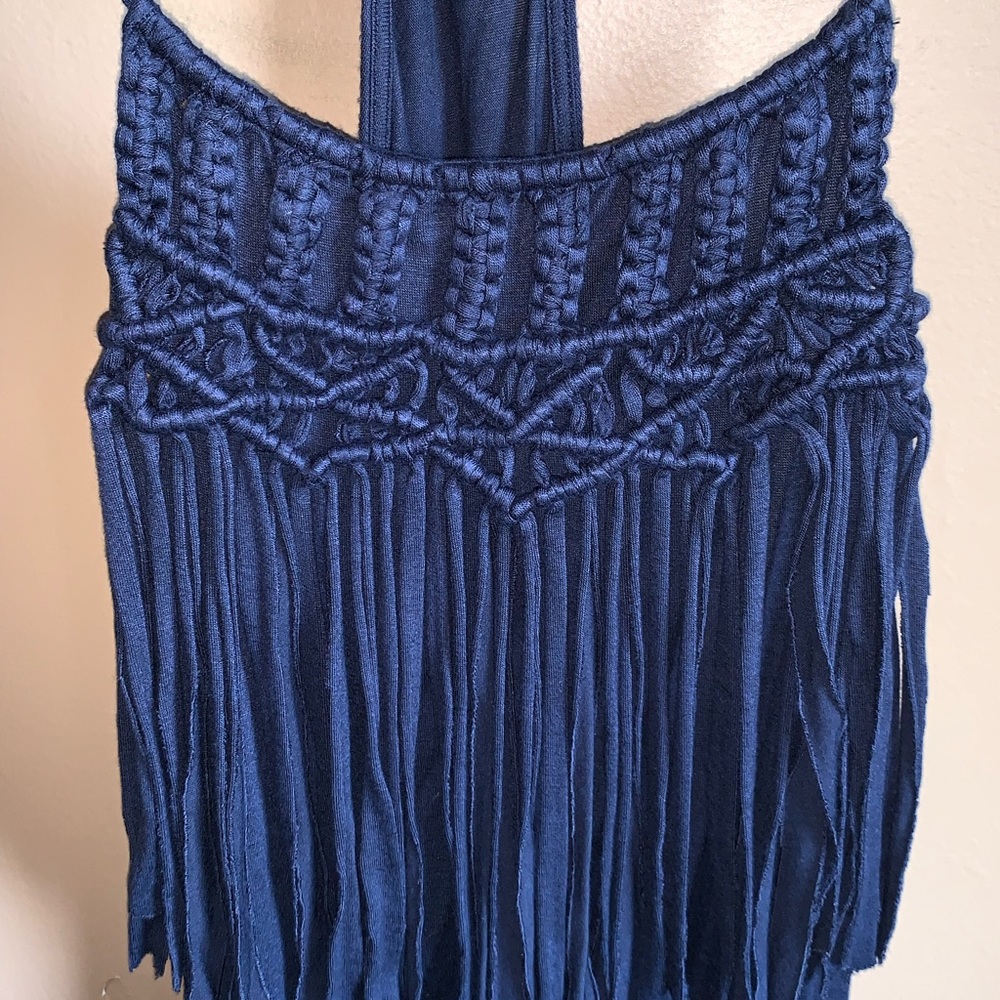 Boutique Boho Crochet Fringe Top Sz Women’s Large - Picture 2 of 4